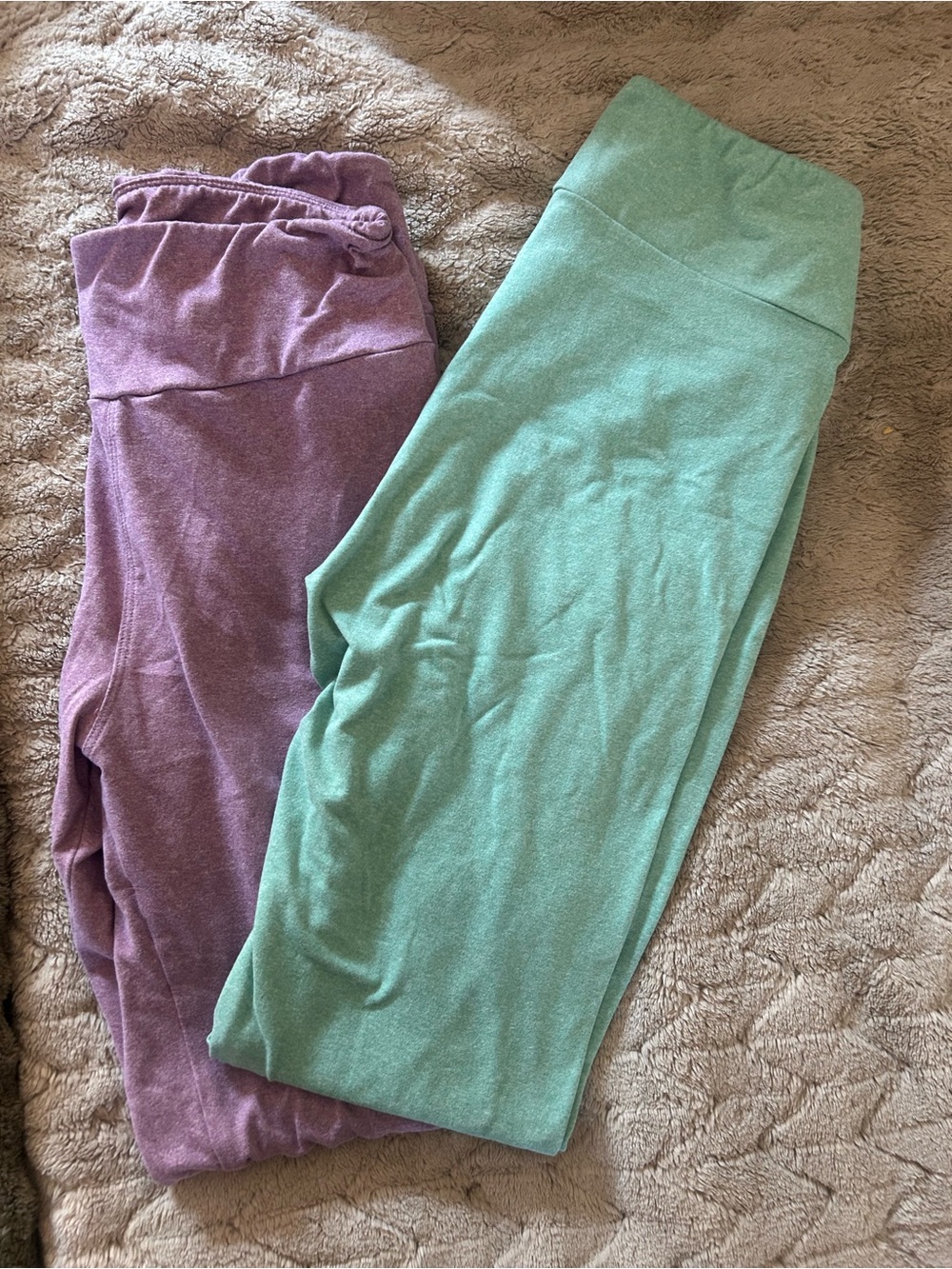LuLaRoe Buttery Soft Leggings in Purple and Mint